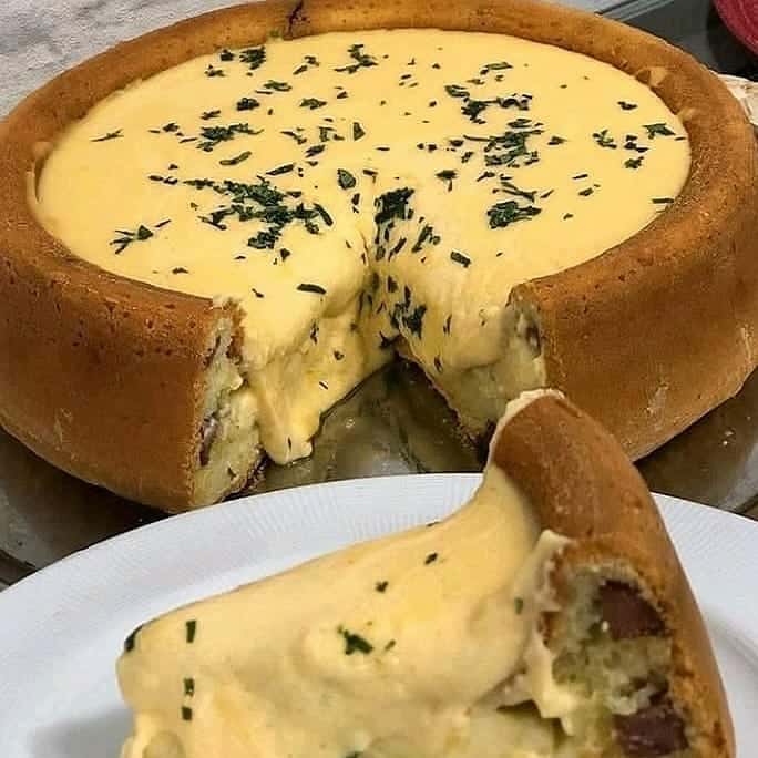 Imagem Bolo fondue de pão de queijo recheado