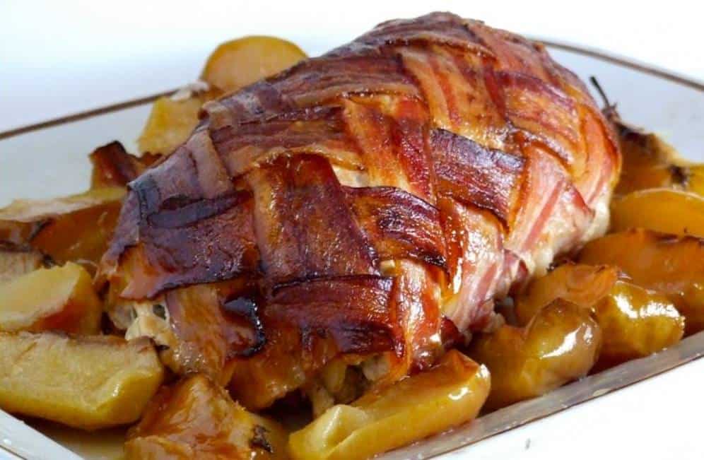 Receita de Lombo de porco cruzado com bacon
